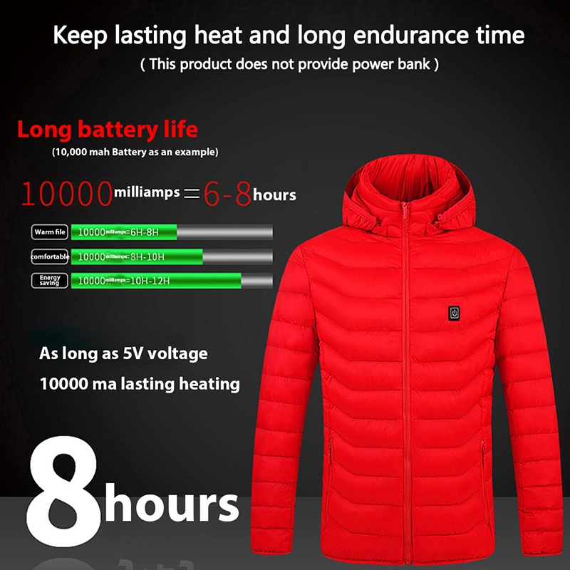 Veste chauffée électrique intelligente rechargeable USB étanche pour l'hiver pour Homme