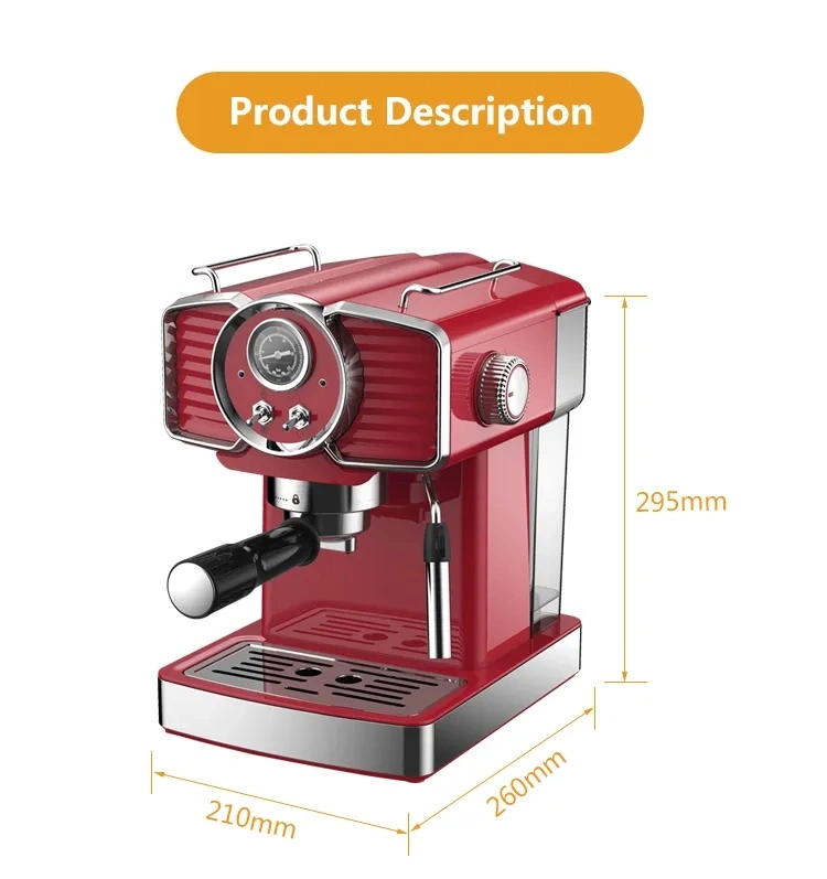 Espresso Machine 1.8L Small Kitchen Appliances Espresso Coffee Maker with Electric Milk Frother Stainless Steel