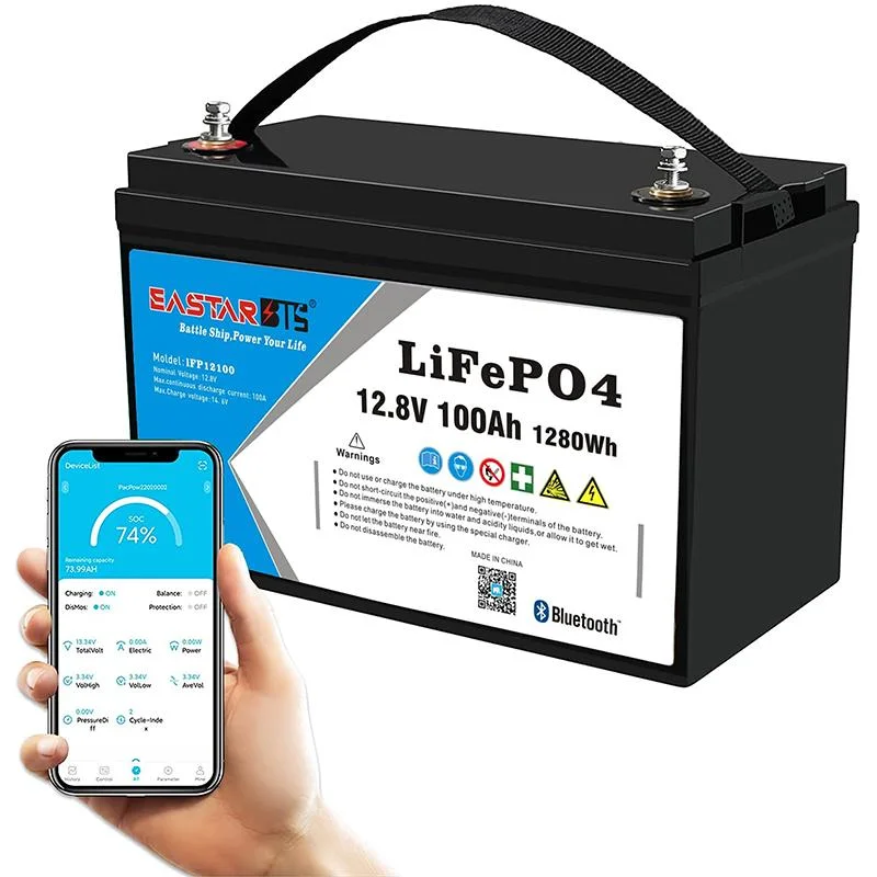 Heißer Verkauf Akku-Pack LiFePO4 Batterie 12V 100Ah, Smart Type Bluetooth-Funktion 12V 100Ah Lithium-Batterie