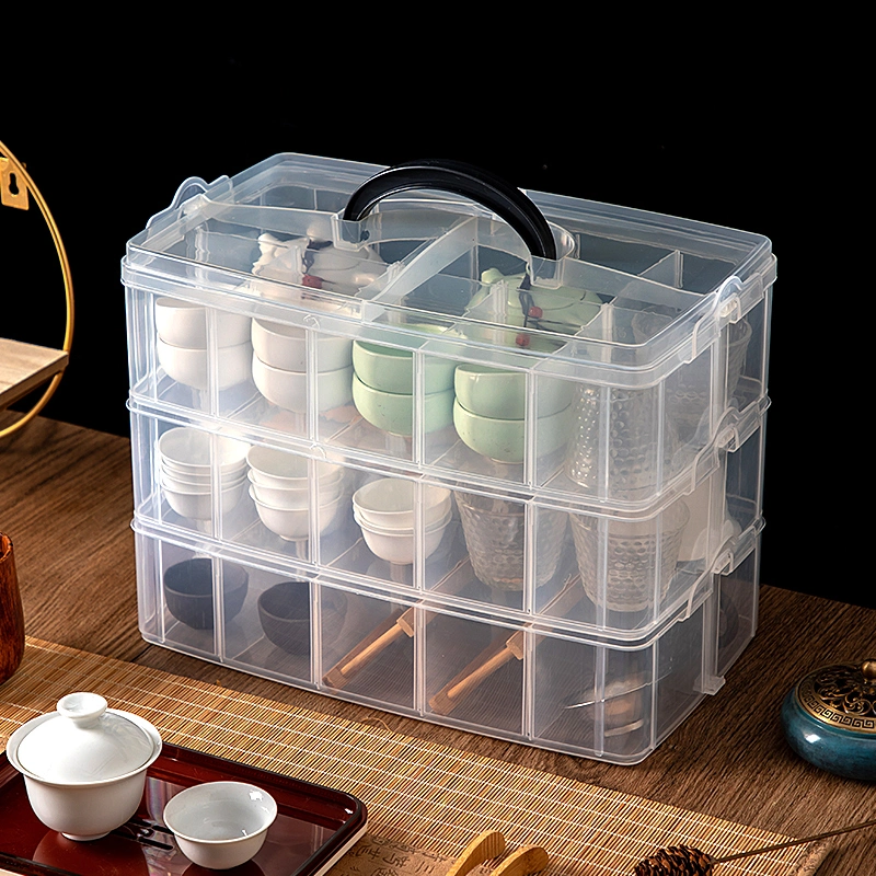 7203 High quality/High cost performance  Transparent Compartmentalized Cup Plastic Storage Box