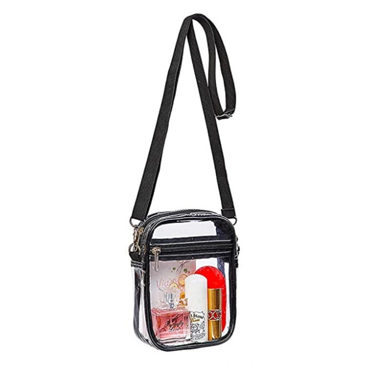 Sports Transparent PVC Jelly Messenger Bags Shoulder Tote Stadium Approved for Concerts Festivals Clear Crossbody Purse Bag