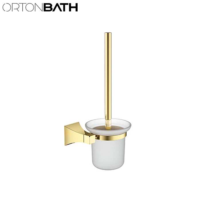 Ortonbath Gold Square Base Zinc Ss Bathroom Hardware Set Adjustable Towel Bar, Toilet Paper Holder, Towel Ring Bathroom Accessories Toilet Brush Holder