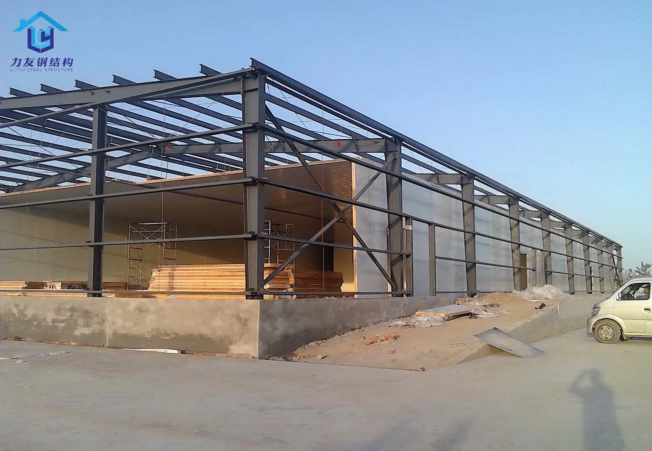 Popular Galvanized Painted Shed Metal Construction Prefab/Prefabricated Steel Structure Storage Building