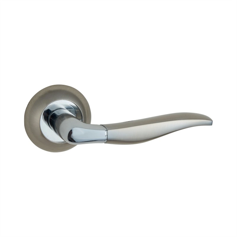 Classic Interior Aluminum/Zinc Level Door Handles with Round Rosette