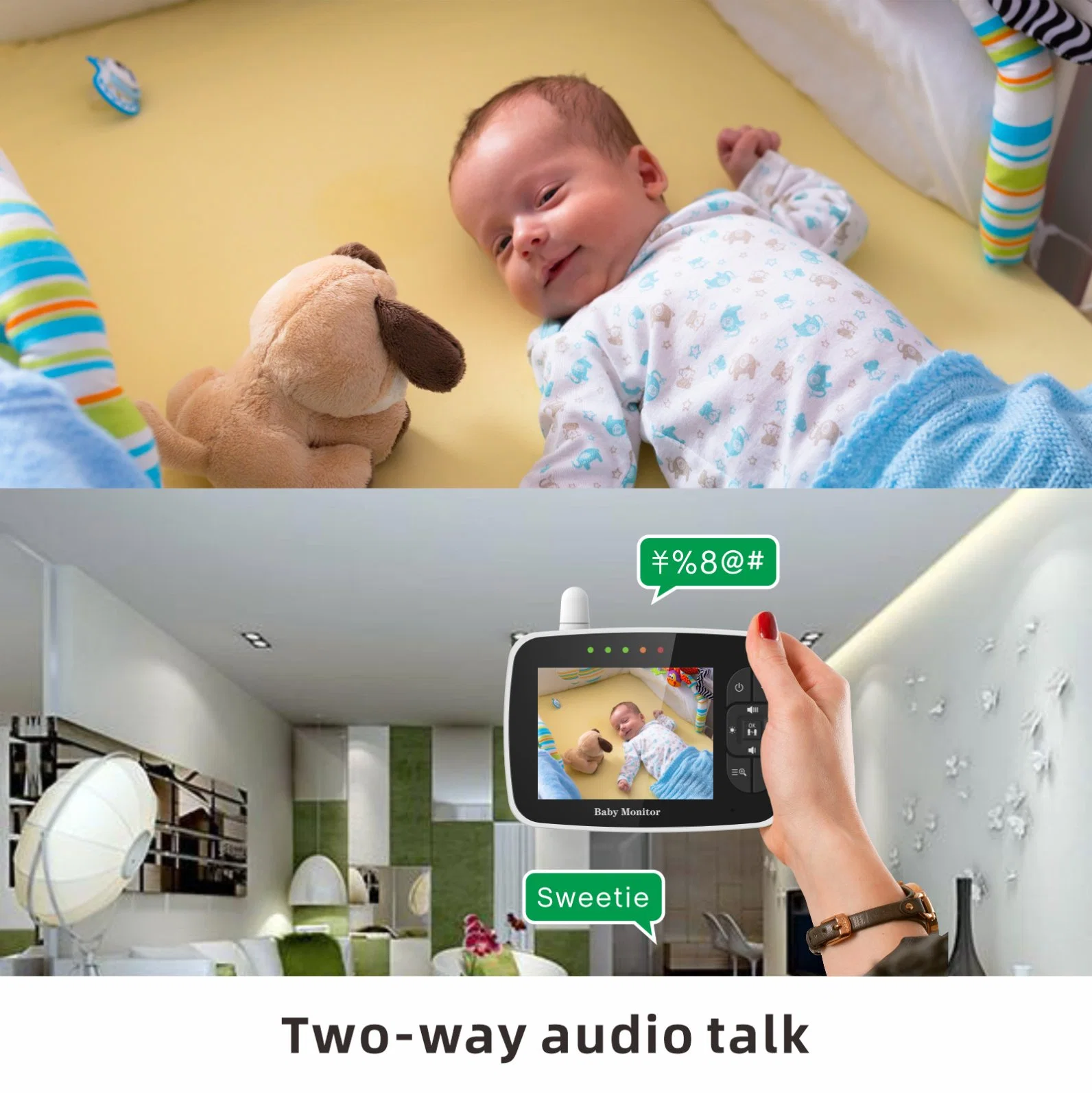 3.5 Inch LCD Digital Video Baby Monitor Camera with Night Vision