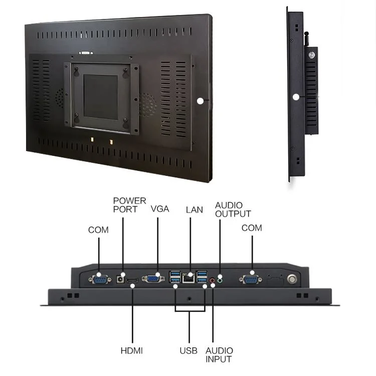 12 15 17 19 21 pulgadas mini todos en un equipo de montaje de I3 de Windows 10 Industrial impermeable resistente pantalla táctil de Tablet PC