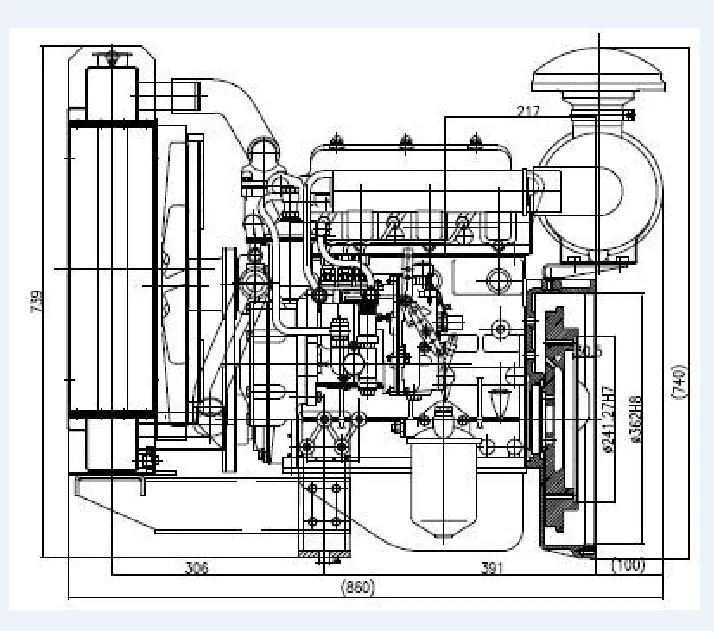 Dieselmotor, Dreizylinder, Generatormotor, Dieselmotor