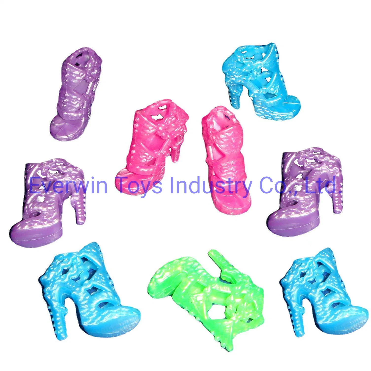 Factory Supply Plastic Toys Shoes Doll Shoes in Rose Design