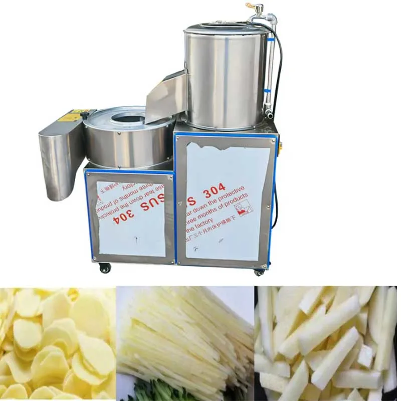 Commercial Use Stainless Steel Potato Slicer Electric Potato Washing Peeler