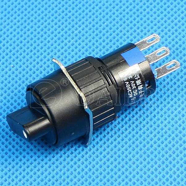 3A 250VAC on on 3pin Knob Selector Rotate Switch Push