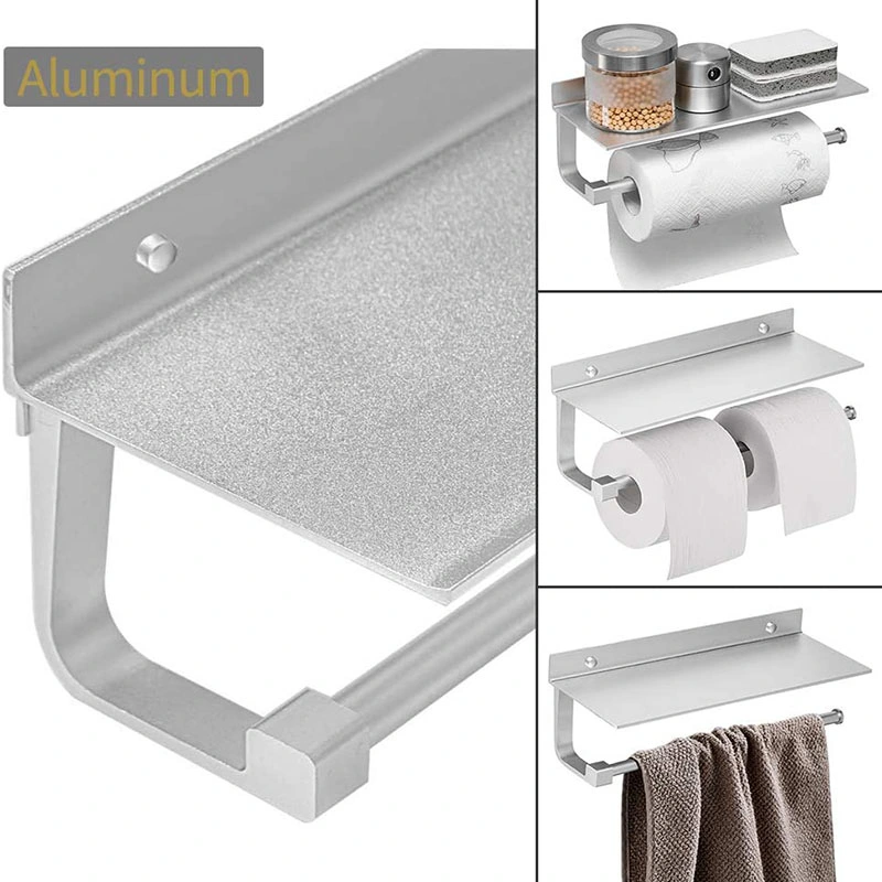 Wall Mounted Toilet Paper Holder with Storage Bathroom Self-Adhesive 3m Sticker