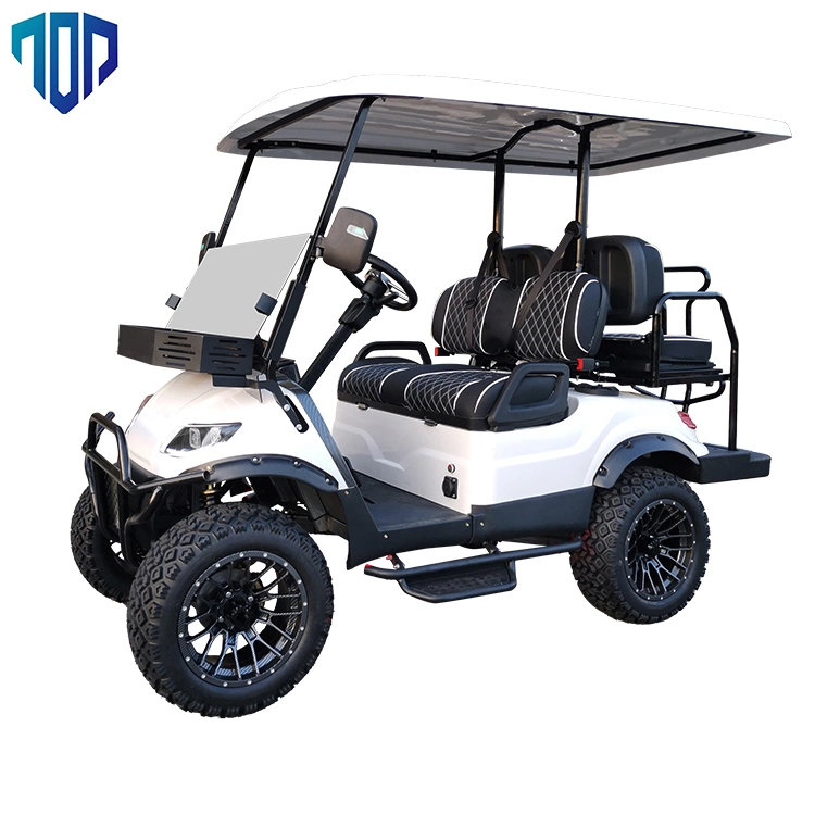 Electric 4 Seaters Lifted Top Golf Car 25mph 48V5kw