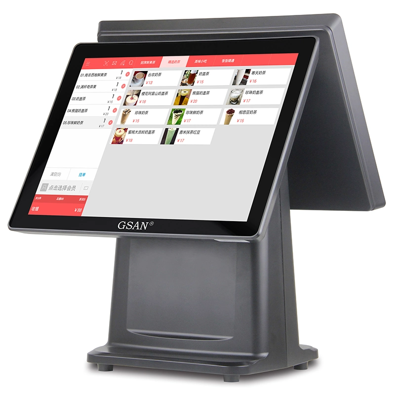 Gsan 15 Inch Dual Touch Screen Black POS Cash Register