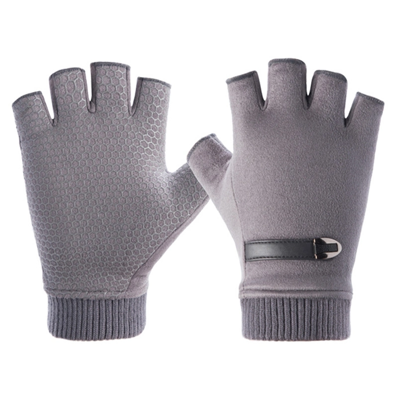 Herren Handschuhe Aus Warmem Wildleder Mit Elastischem Half-Finger-Wolle Damen Manschetten Unisex Wyz19172