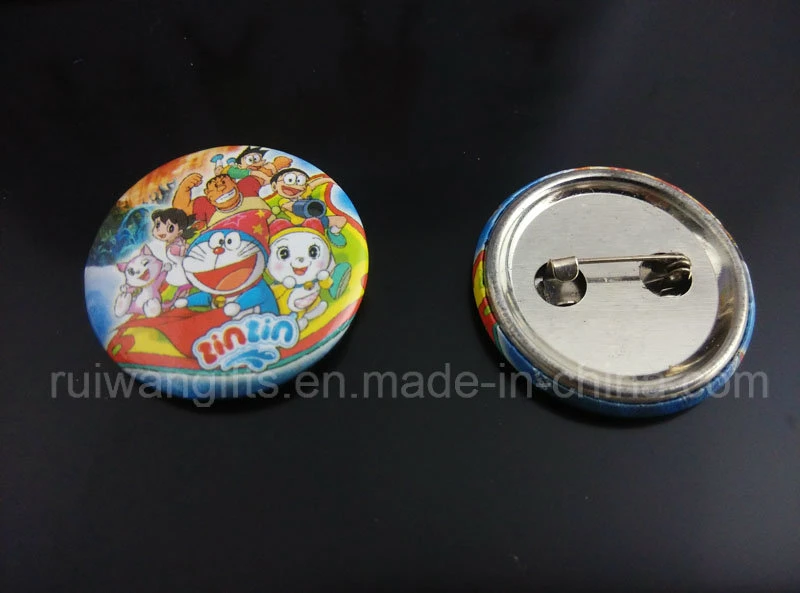 Promotional Round Tin Badge, Pin Tinplate Badge for Souvenir