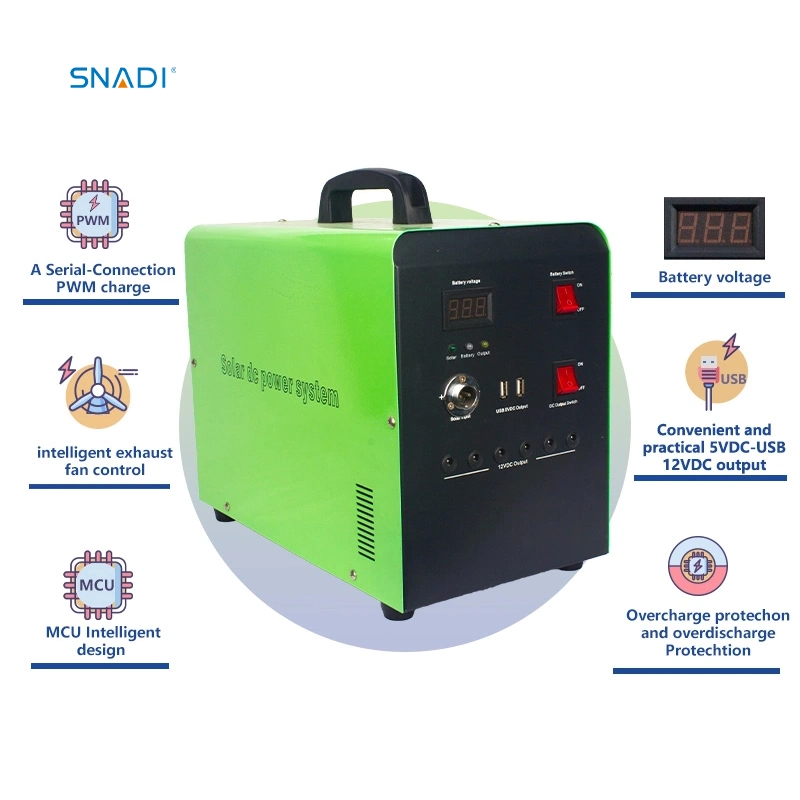 213 * 300 * 383mm 10-100W Snadi Standard Verpackung China Station Solar Power Generator