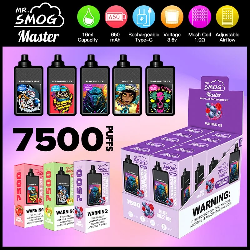 Wholesale/Supplier Vapsolo 10000 Puffs Pod Starter Kit Disposable/Chargeable Vape Elf Lowit Pen Hookah Bar