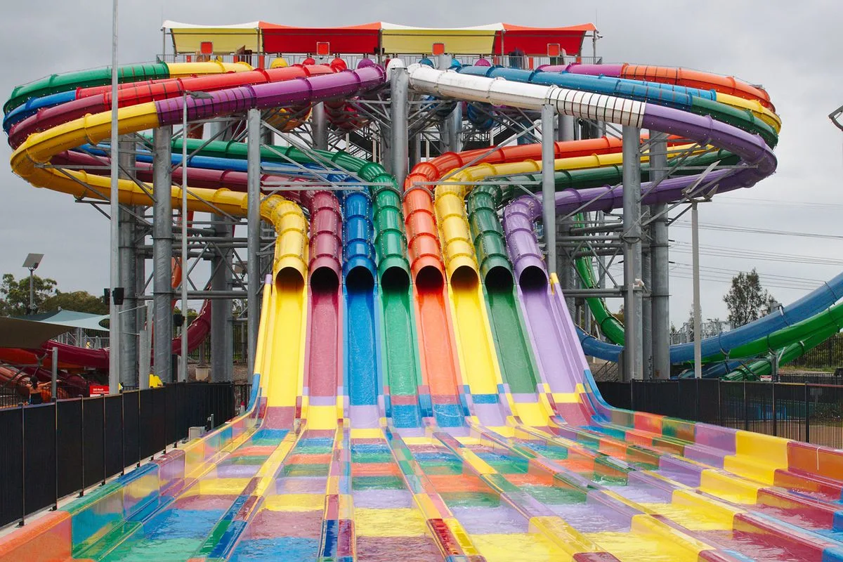 Large Outdoor Tubes Fiberglass Water Park Slide, Exciting Water Park Slide Manufacturer