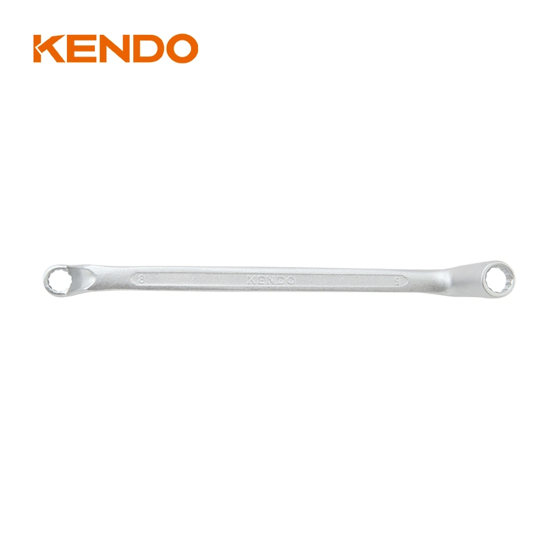 Kendo Chrome Plated Double Offset Ring Spanner Wrench Set Double End Ring Wrench