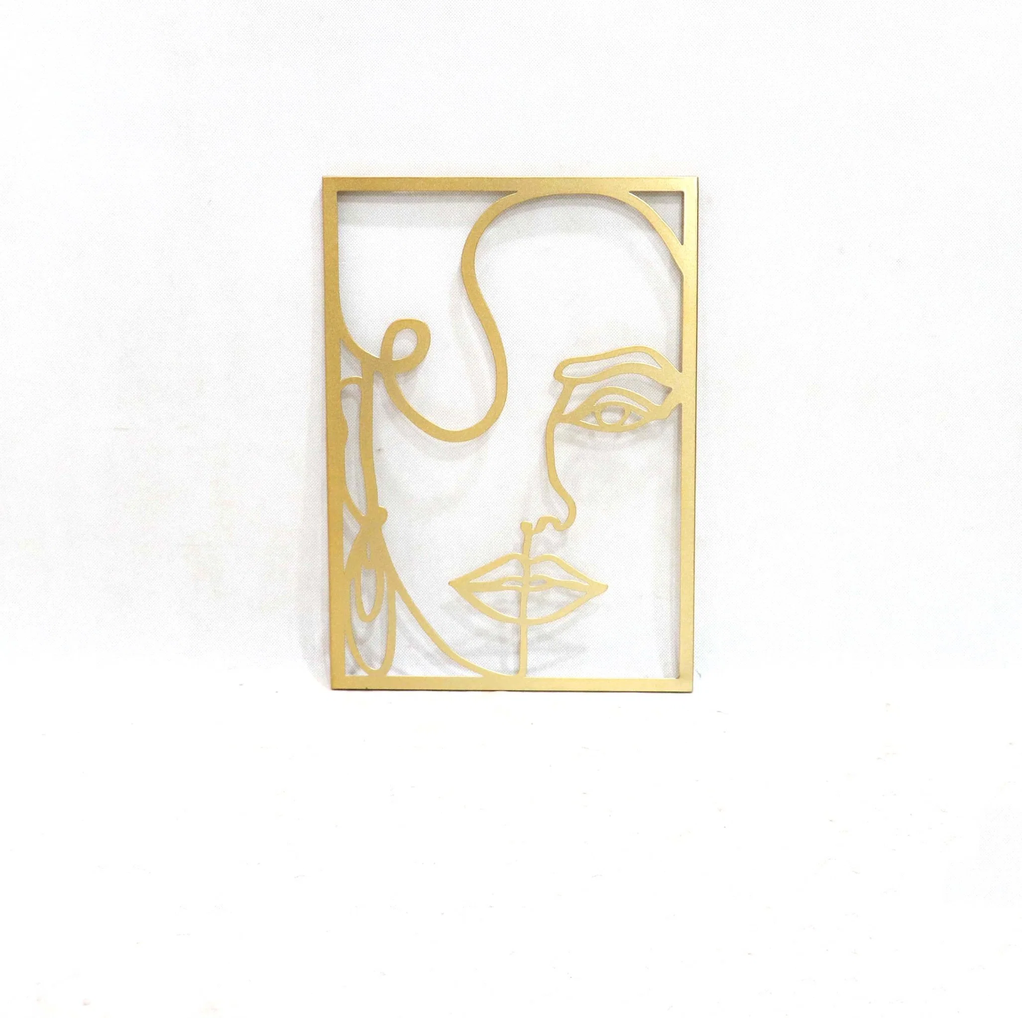 Vivegate Gold Minimalist Female Body Sticker Single Line Metal Wall Art Decor