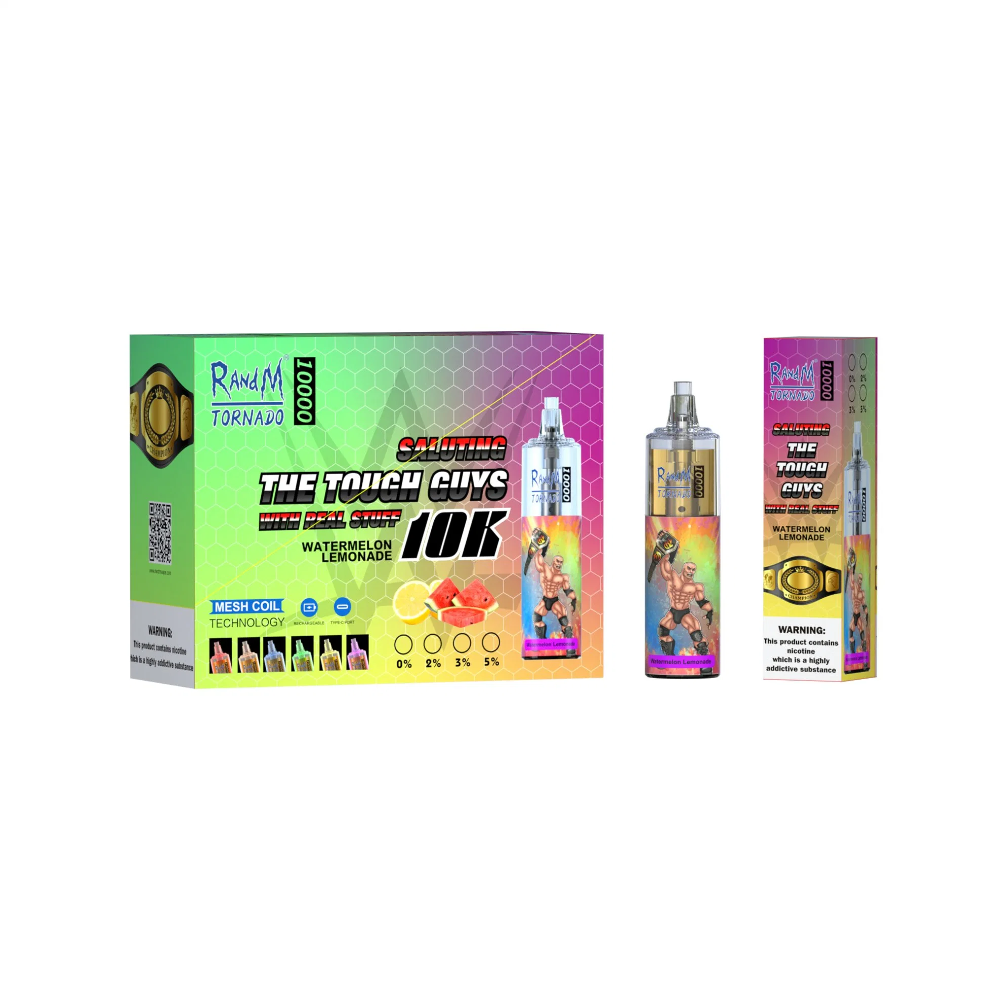 Randm autêntica tromba 10000 Puffs Vape descartáveis de feltro e cigarro Bobina de malha de Bateria Recarregável de 20ml