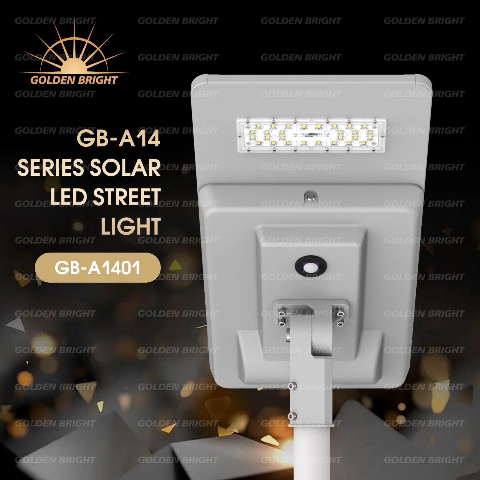 Candeeiro de rua Solar de jardim LED integrado de 30 W para exterior com lâmpada de comprimento Bateria de vida útil