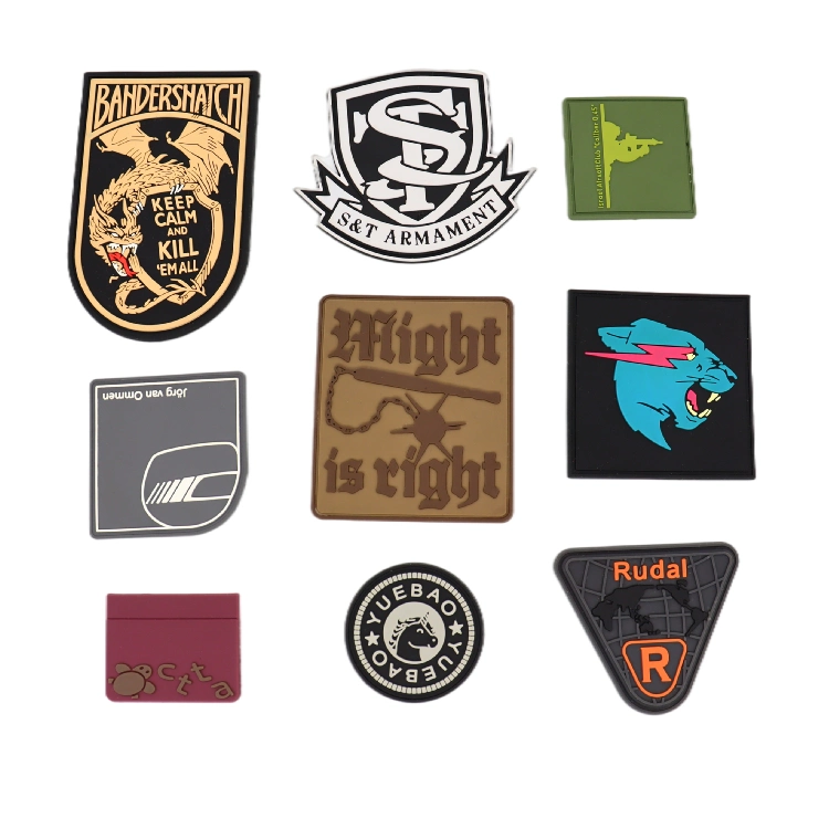 Custom PVC Rubber Personalized Clothing Label Clothes 3D Tactical Morale Silicone Leather Badge Brand Logo