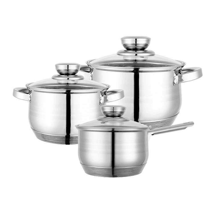 Mayorista/Proveedor de fábrica 6 PCS No Stick juegos de utensilios de cocina ollas y sartenes utensilios de cocina con la parte inferior de inducción