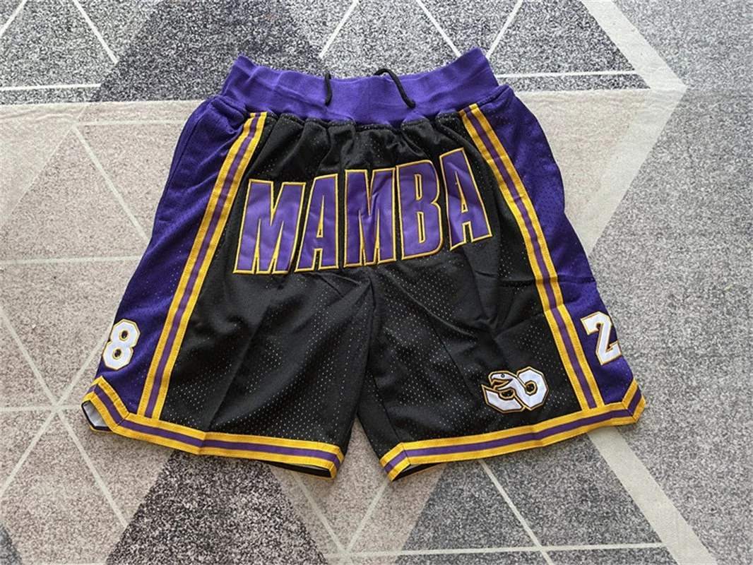 Free Shipping Retro Basketball Shorts Black Mamba #8 24 Classic Boxer Shorts