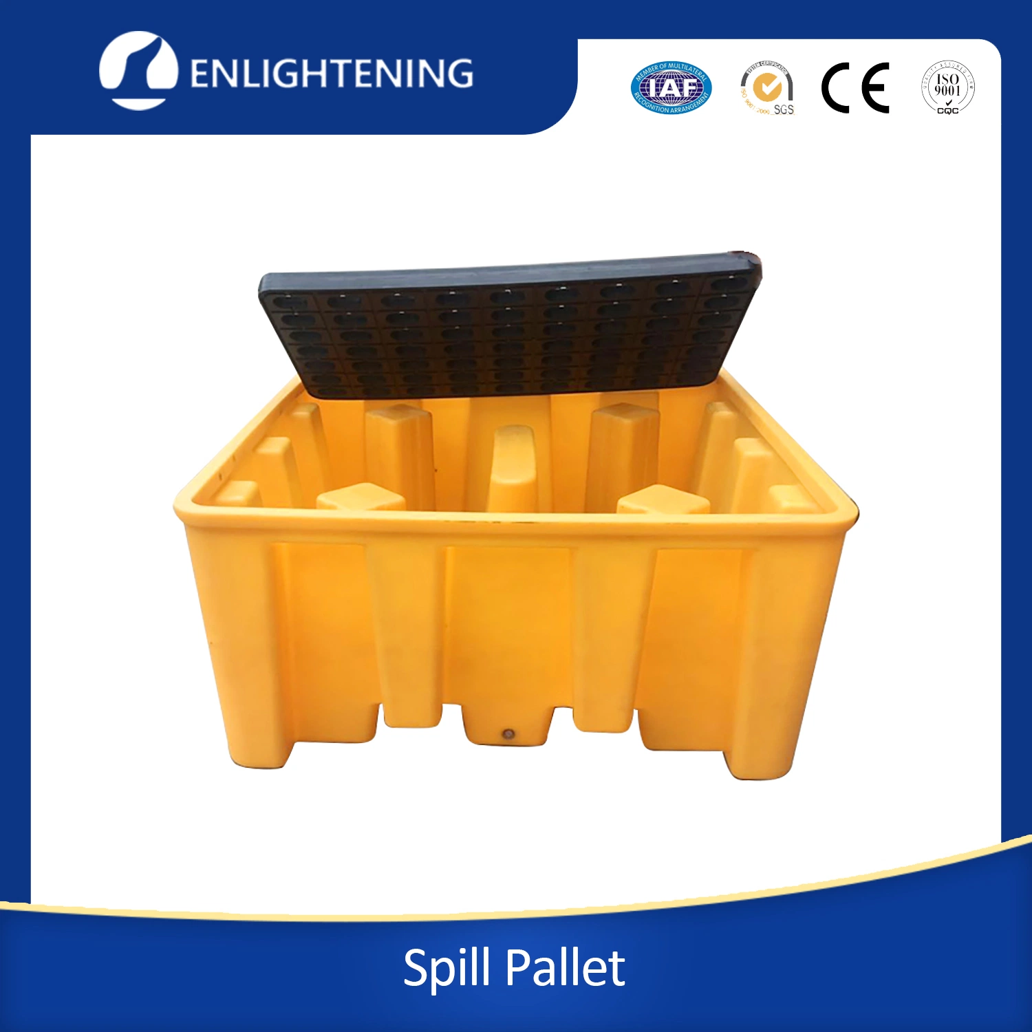 Standard Anti Spill Pallet Oil Drip Spill Tray 100% Recyclable PE Spill Pallets for 4 Drums