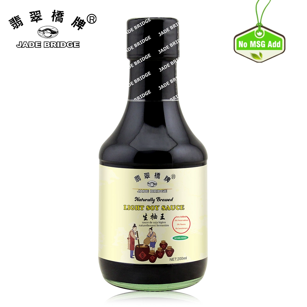 Naturally Brewed Premium Soybean Sauce Manufacturer 300 Ml Jade Bridge Zero Added Light Soy Sauce