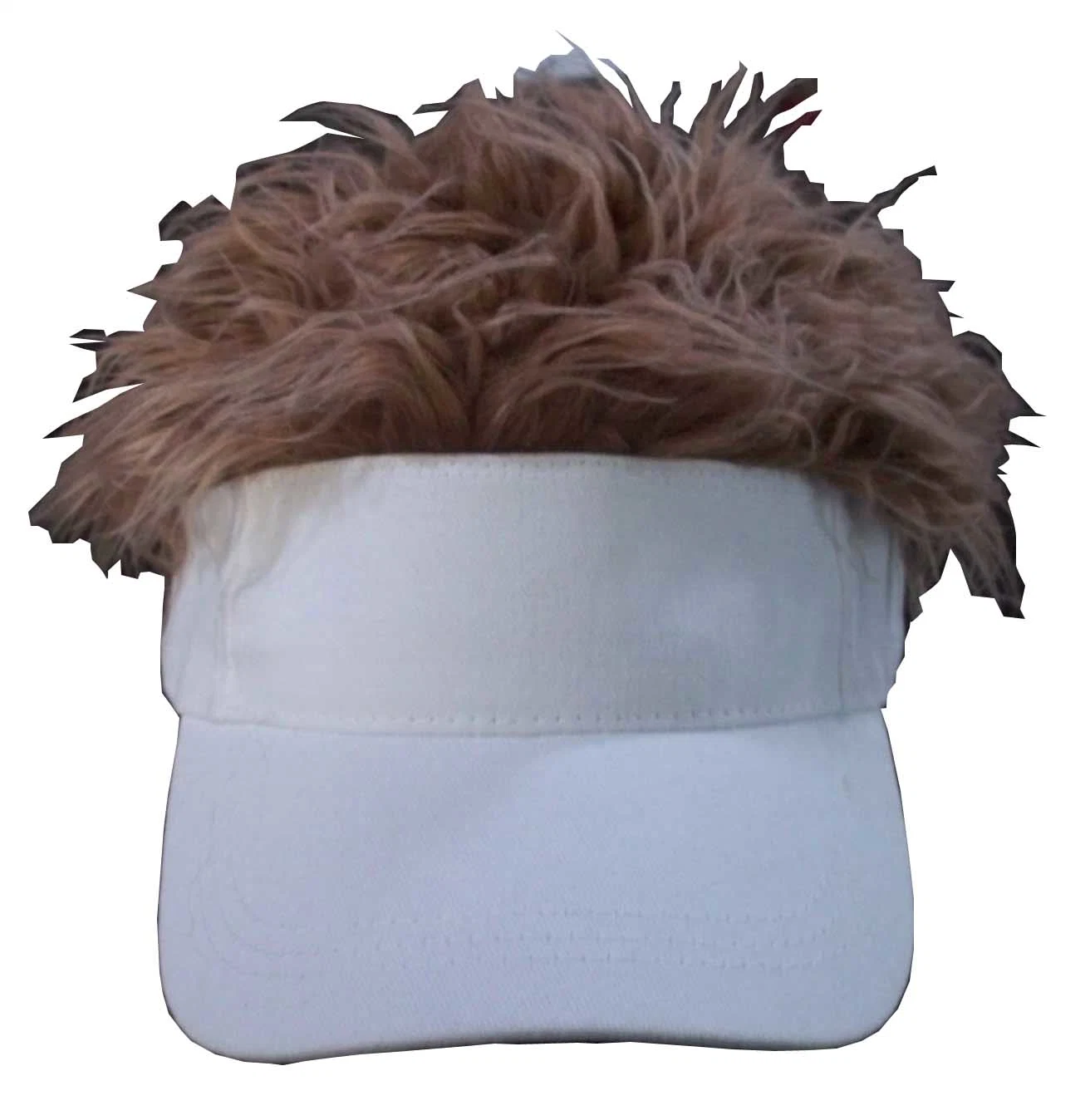 Sports Mesh PVC Logo Deco Fake Hair Sun Visor Cap