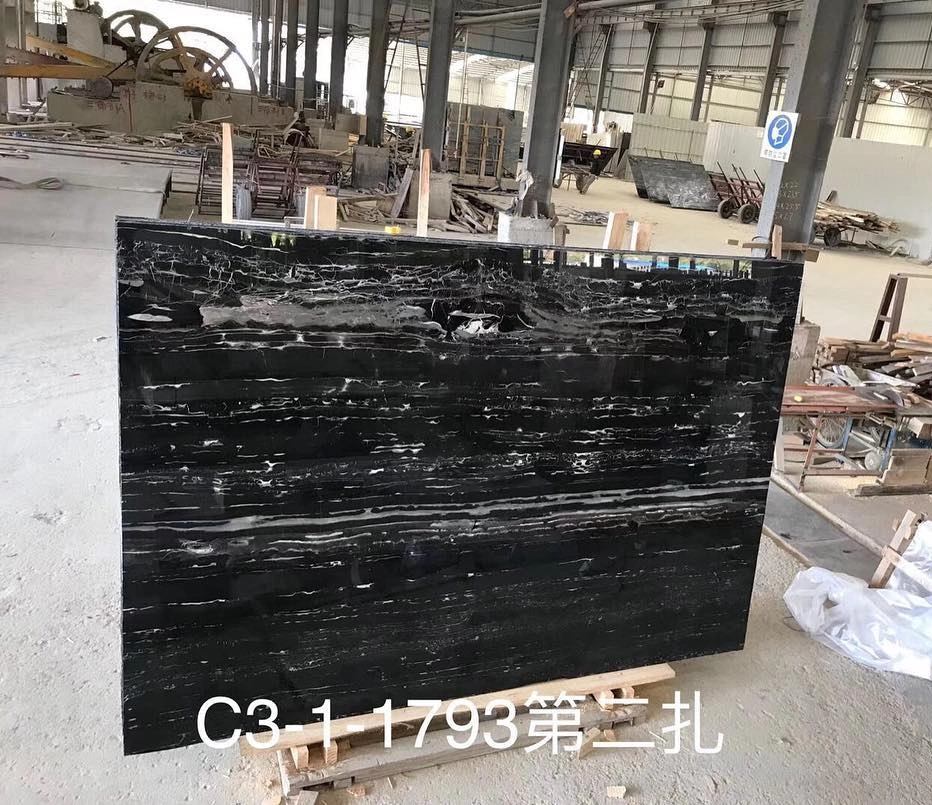 Black Marble Stone Slabs/Tiles for Vanity/Countertops/Floor/Wall House/Villa Building Engineering