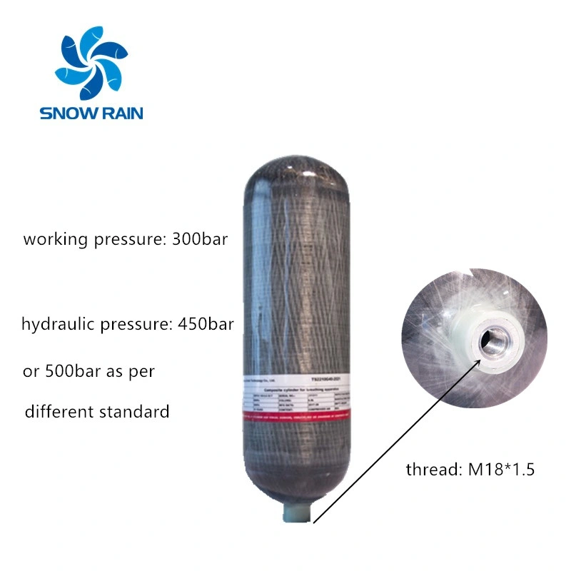 Fabricante venta perfecta de alta presión de fibra de carbono de 6,8 litros del depósito de gas de Buceo