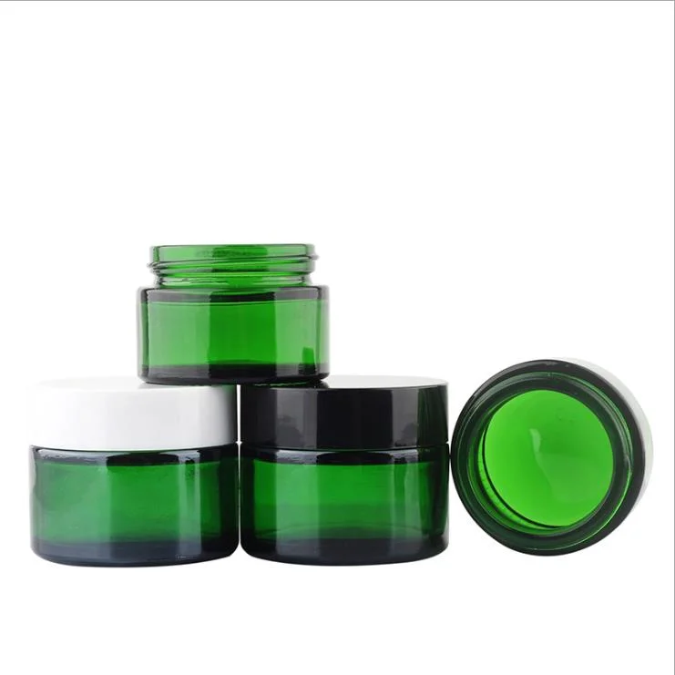 20/30/50g azul/verde vacío de Vidrio Jarra de crema con el forrado interior Envases para Cosmética