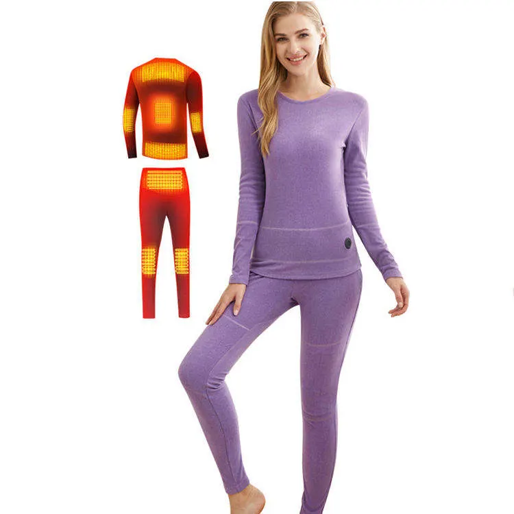 USB Rechargeable Heating Clothing Suit Set Heated Thermal Underwear