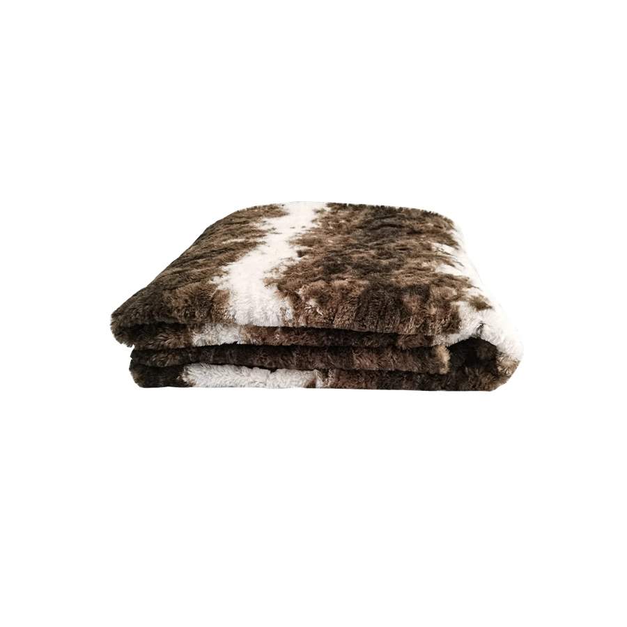 100% Polyester Printed Brushed Faux Fur Fleece Fabric