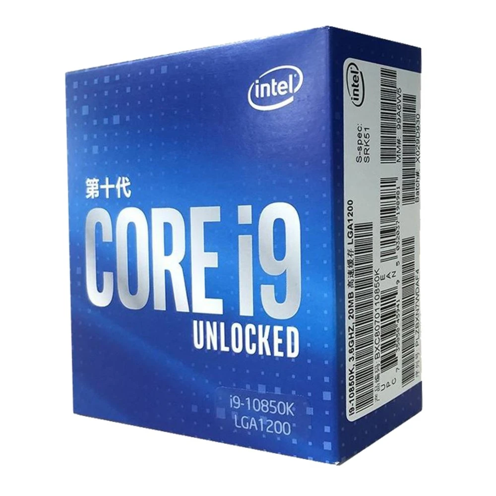 CPU Computer Parts Core I9-10850K para Intel I9 10850K 3.6 Processador CPU de 20 fios GHz, dez núcleos - processador LGA 1200 de 125 W Processador de computador desktop