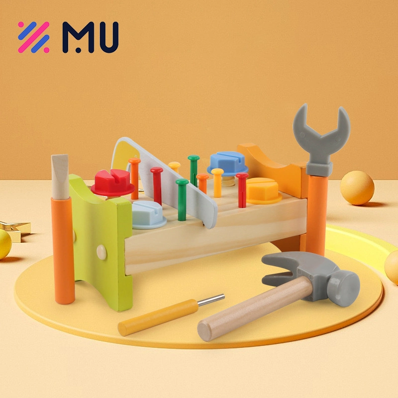 Popular Educational Construction Montessori Toolbox Set Wooden Toys for Kids