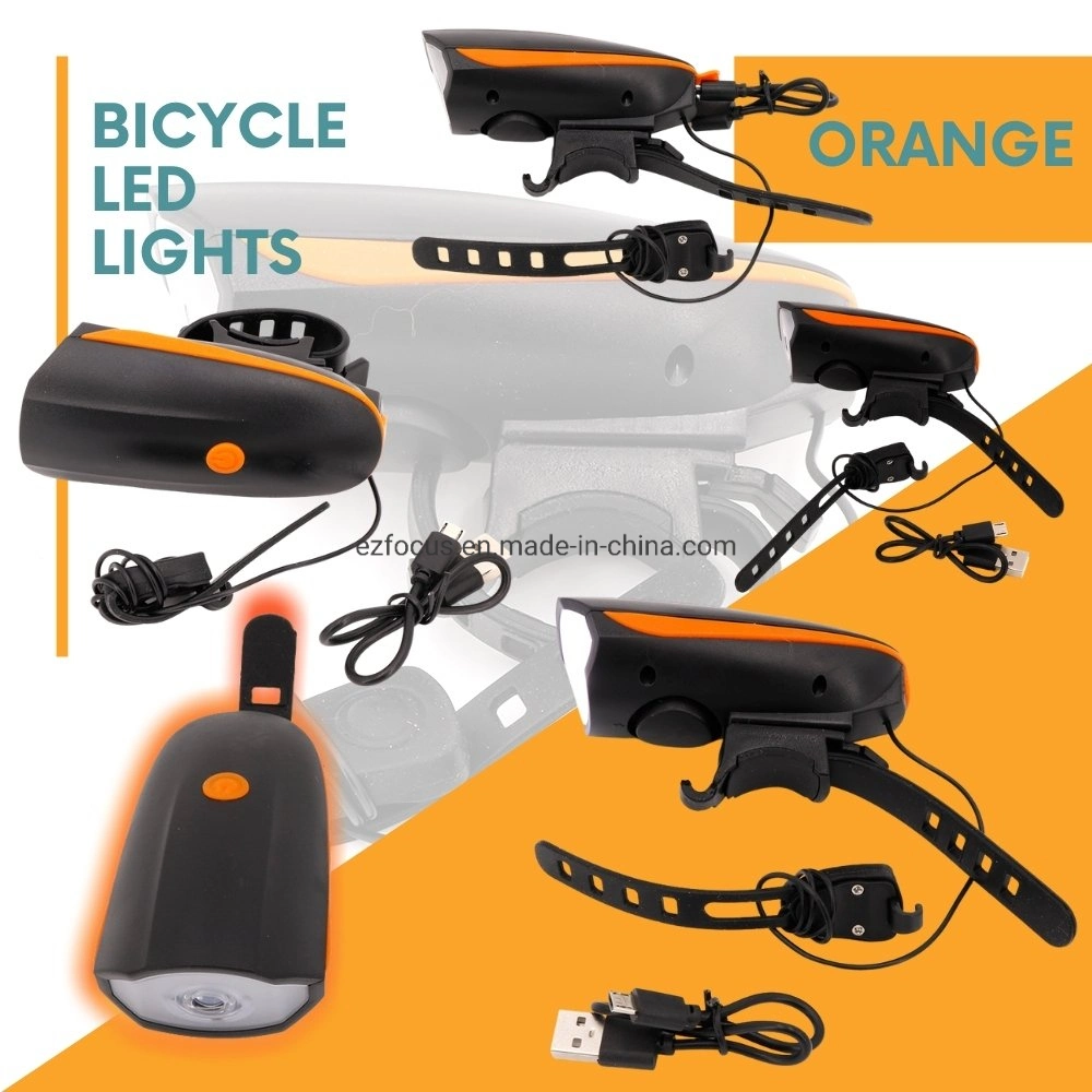 2 in 1 LED Bike Light with Electric Bell Trembler Buzzers Horn Switch Cycling Bicycle Lamp, Cycling Headlights Wyz14473