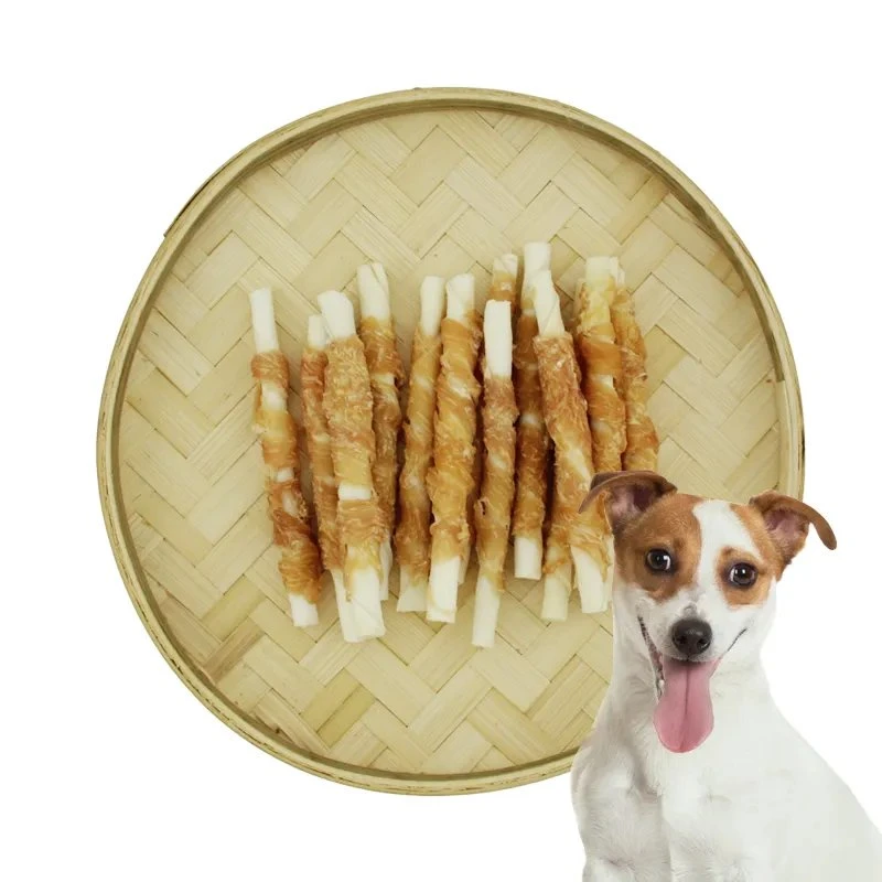 OEM Perro comida Chicken Wrap Cowhide Stick Perro snacks orgánicos Productos para mascotas para perros