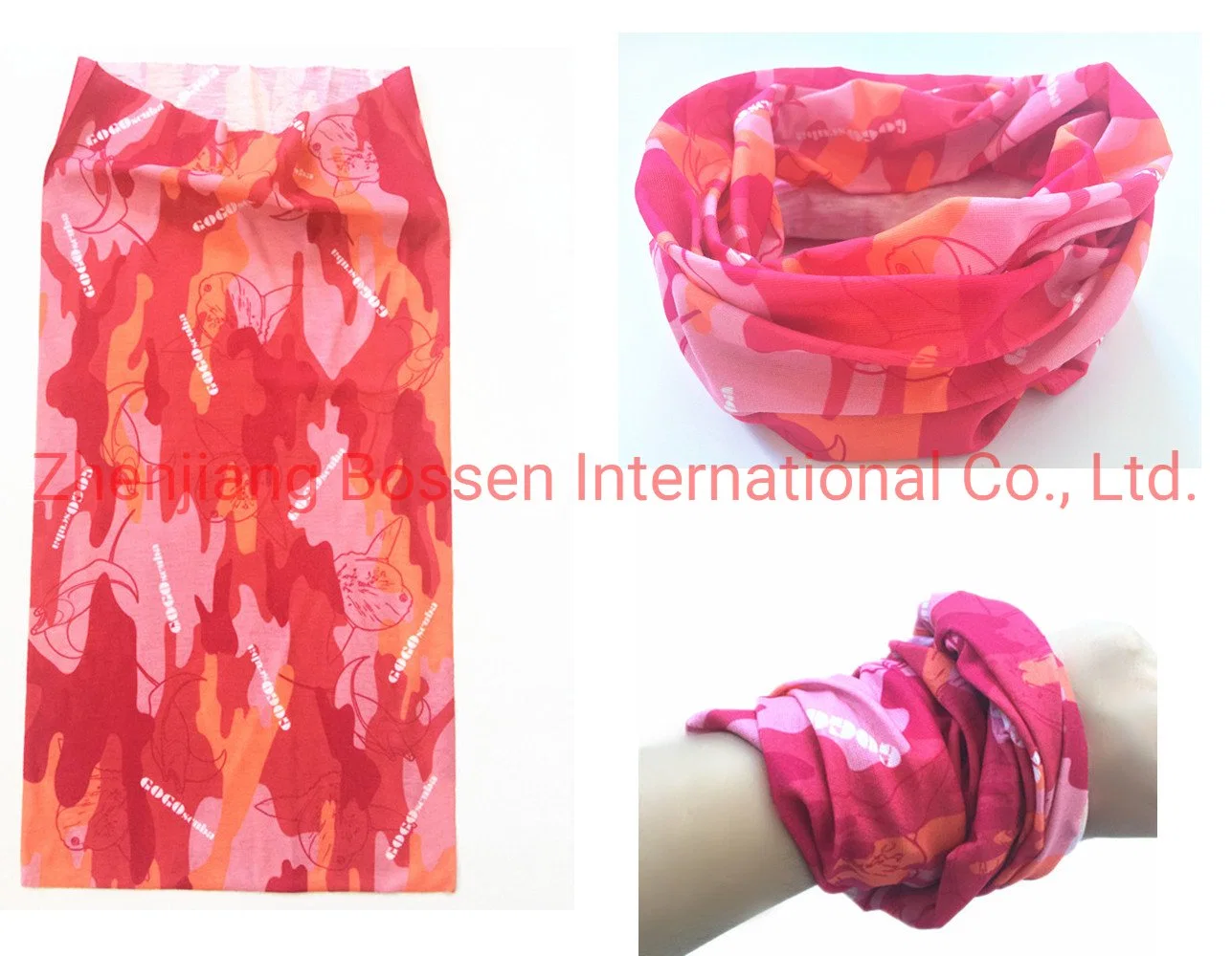 OEM Customized Logo Printed Polyester Grey Camo Camouflage Multi Purpose Tubular Face Scarf