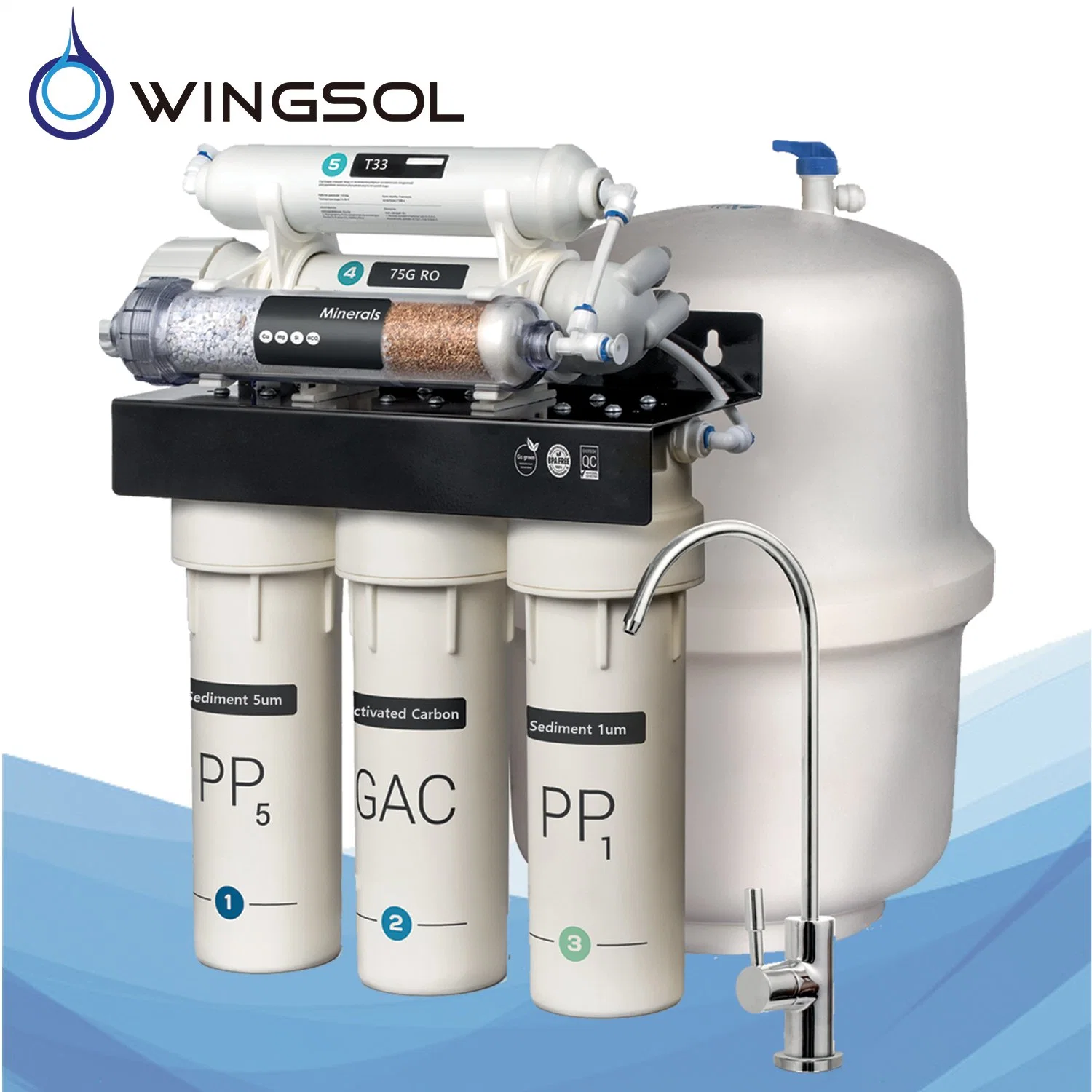 Wingsol RO Reverse Osmosis System Water Purifier Without Pump