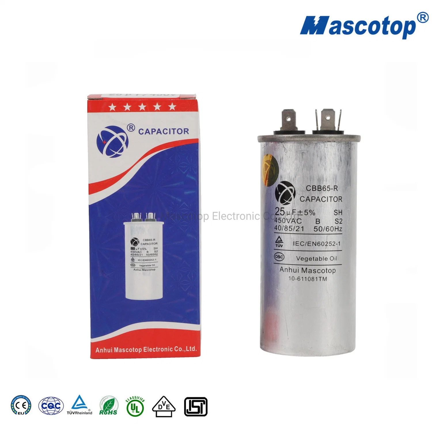 Cbb65 AC Motor Run Film AC Capacitor للمحرك مع أفضل سعر