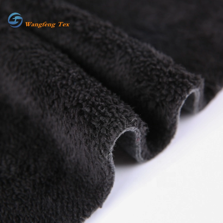 Cheap Embossed Woolen Fabric Bonded with Artificial Suede Fur for Winter Garment