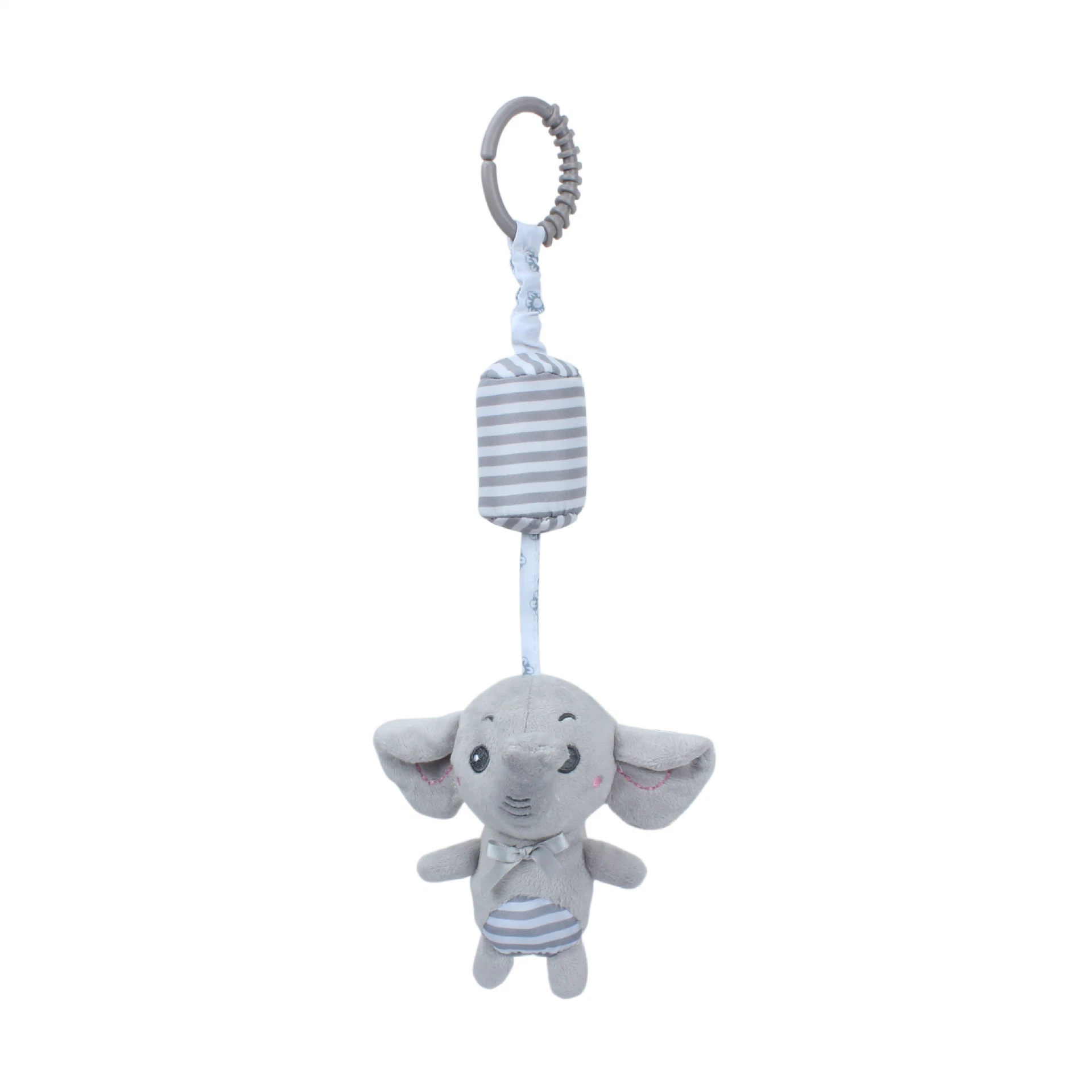 Pink Bite Resistant Elephant Wind Chime Animal Plush Infant Car Bed Crib Travel Activity Hanging Wind Chime Children&prime; S Educational Interactive Toys