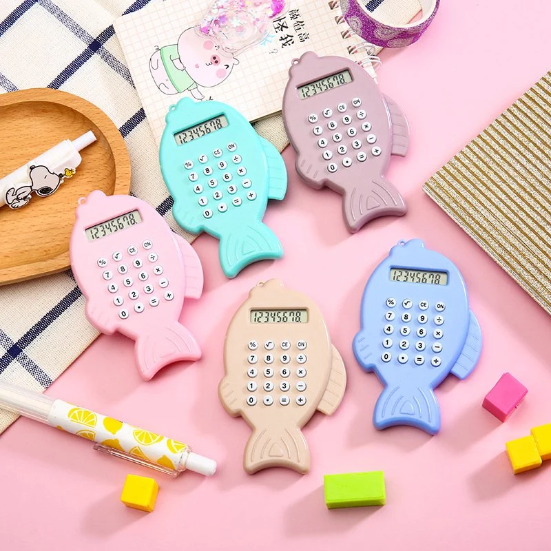 Wholesale/Supplier Key Chains Plastic Mini Keychains Handheld Cartoon Cute Pocket Calculator Key Chains Stationery Key Rings