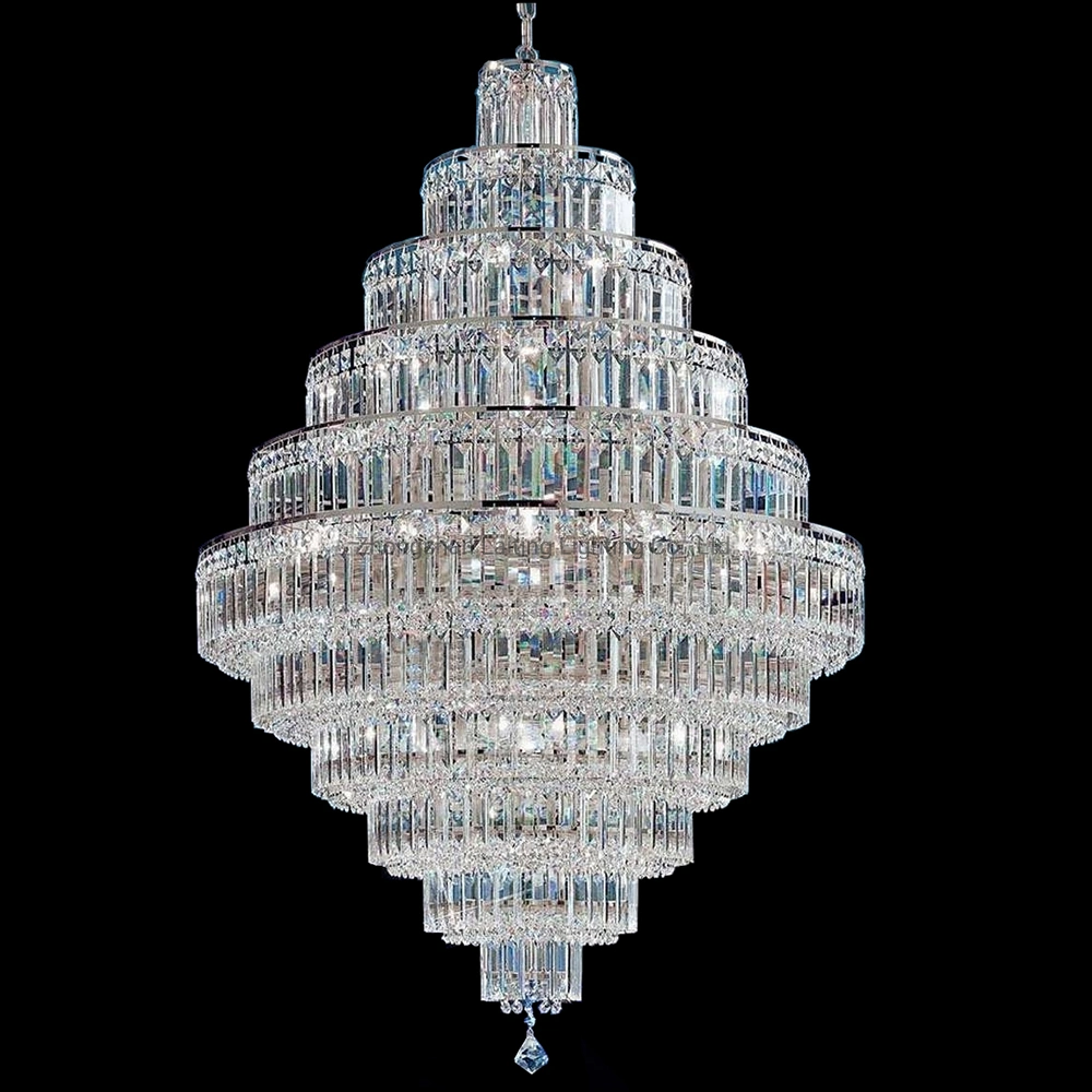 Lustre en cristal suspendu européen pour salon Lampe suspendue Lumineuse Style décoratif Éclairage intérieur.