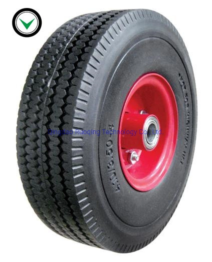 Factory Heavy Duty Soild Flat Free Colour Go Cart Wheelbarrow PU Foam Wheel 400-8 with Steel/Plastic Rim