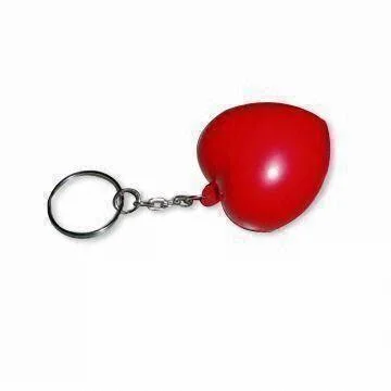 New Arrrival Red Heart Keyring Chain PU Anti Stress Promotional Gift Toys for Funny Party